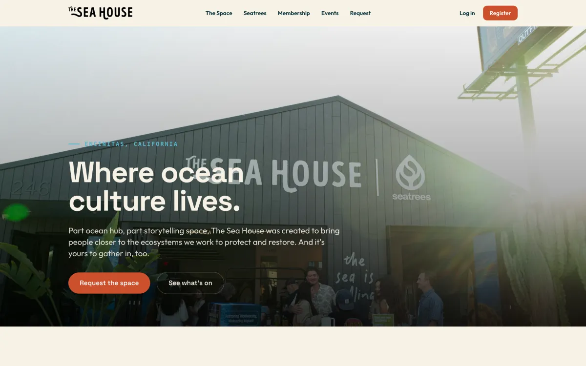 The The Sea House website, built on Eventship